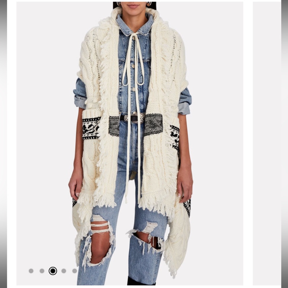 Hayley Menzies ‘Dakota’ Cable Knit Cardigan Vest Blanket Style One Size